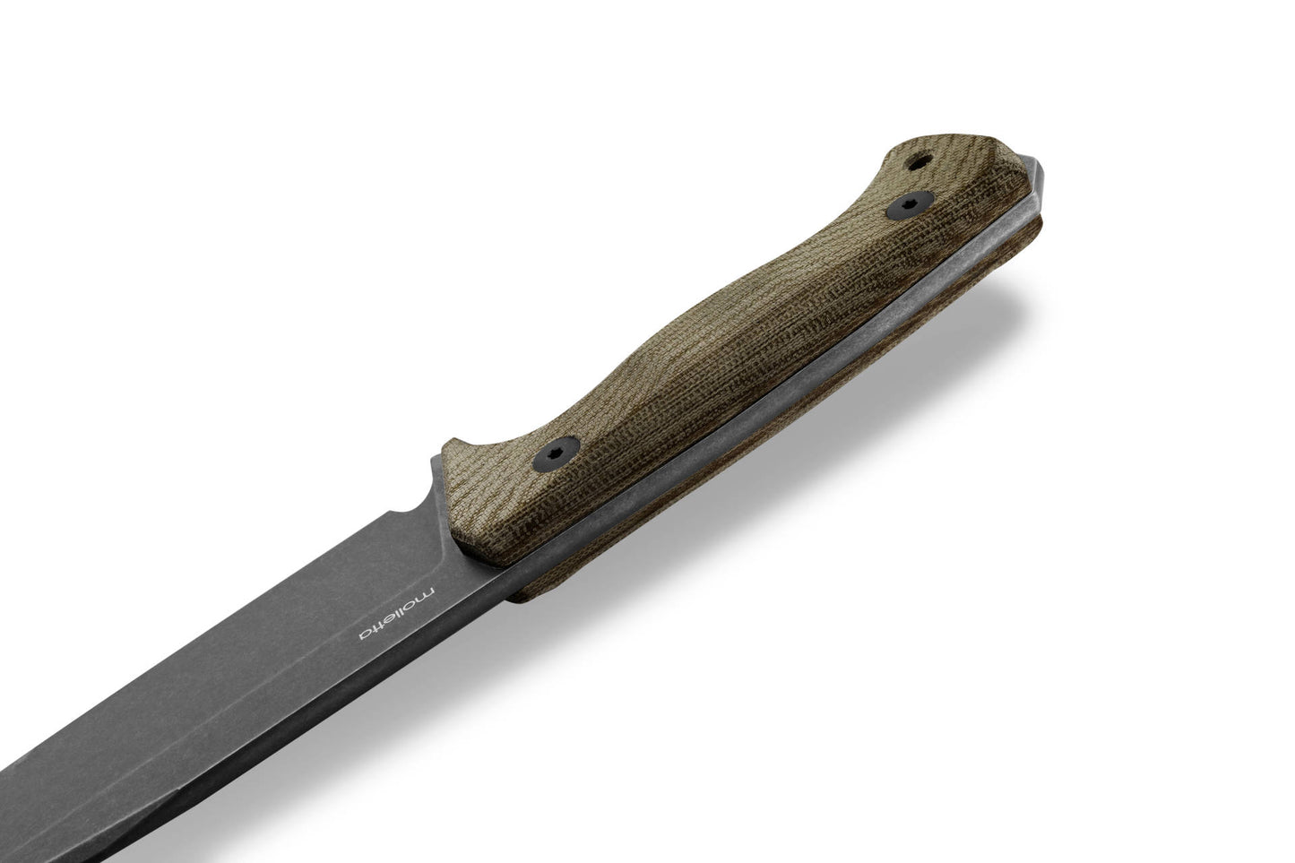 LionSteel T6B CVG 5.83" Black K490 Limited Green Canvas Micarta Fixed Blade Knife with Kydex Sheath