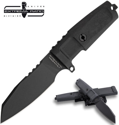 Extrema Ratio Task C Black 4.3" N690 Fixed Blade Knife with Locking Sheath