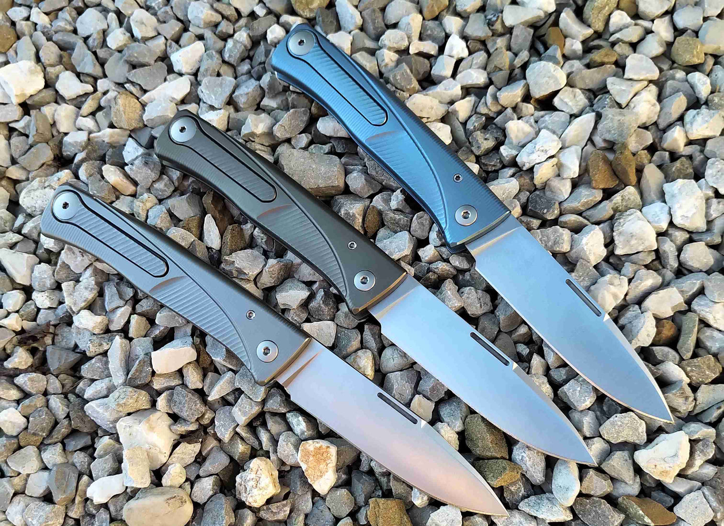 LionSteel Thrill 3.15" M390 Integral Slipjoint Folding Knife with Grey Titanium Handle
