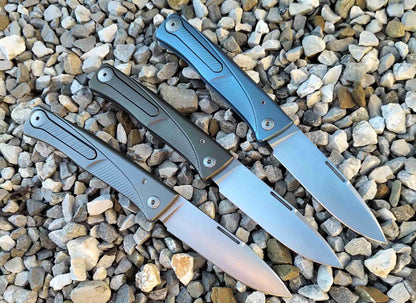 LionSteel Thrill 3.15" M390 Integral Slipjoint Folding Knife with Grey Titanium Handle