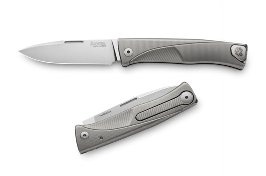 LionSteel Thrill 3.15" M390 Integral Slipjoint Folding Knife with Grey Titanium Handle