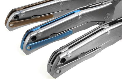 LionSteel TRE 2.91" M390 Titanium Folding Knife with Blue Accents