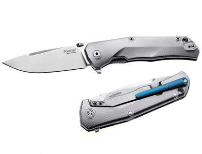 LionSteel TRE 2.91" M390 Titanium Folding Knife with Blue Accents