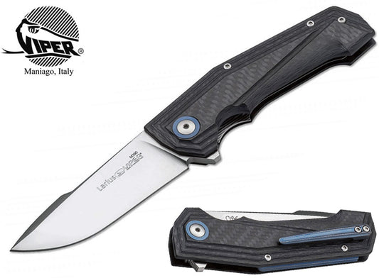 Viper Larius 3.3" Satin M390 Carbon Fiber Folding Knife - Fabrizio Silvestrelli Design - V5958FC