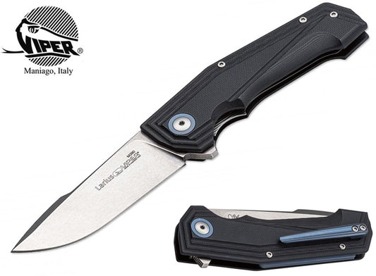 Viper Larius 3.3" Stonewashed M390 G-10 Folding Knife - Fabrizio Silvestrelli Design - V5960GB