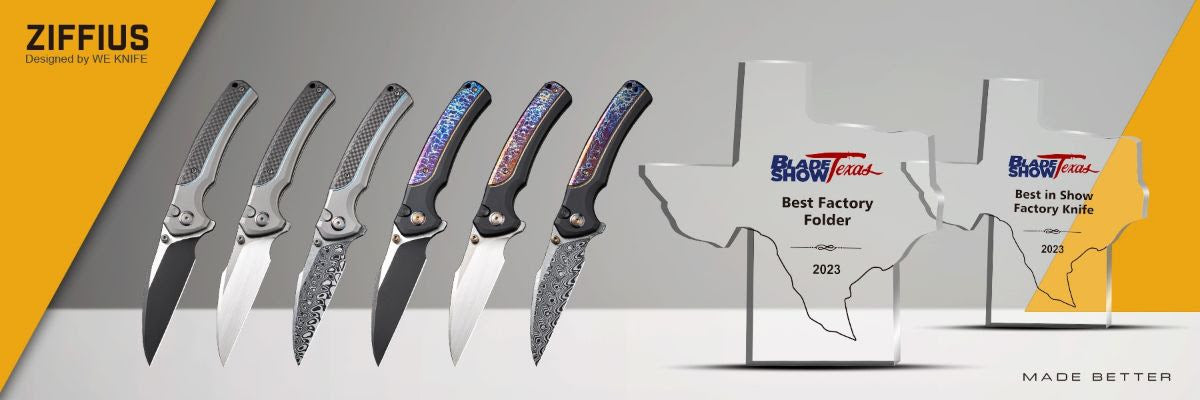 WE Ziffius Limited Edition 3.7" CPM 20CV Flamed Titanium Integral Spacer Folding Knife WE22024D-2